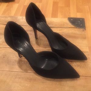 Vince. Black suade black heels